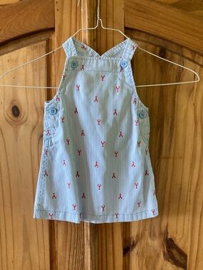 Girls Carters blue red lobsters summer dress size 12 months